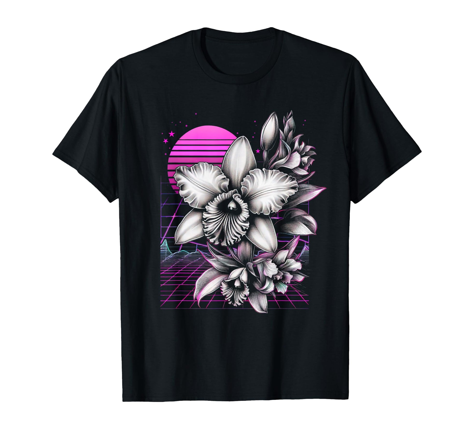 Cattleya Orchid Vaporwave Aesthetic T-Shirt - Streetwear Style for Adults - T-Shirt, Sweatshirt, Hoodie