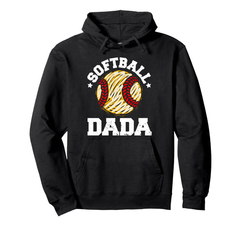 Softball Dada Distressed Funny Hoodie - Custom Art Print for Adults - T-Shirt, Sweatshirt, Hoodie