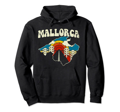 Mallorca Spain Spanish Island Rainbow Hoodie - Custom Art Print for Adults - T-Shirt, Sweatshirt, Hoodie