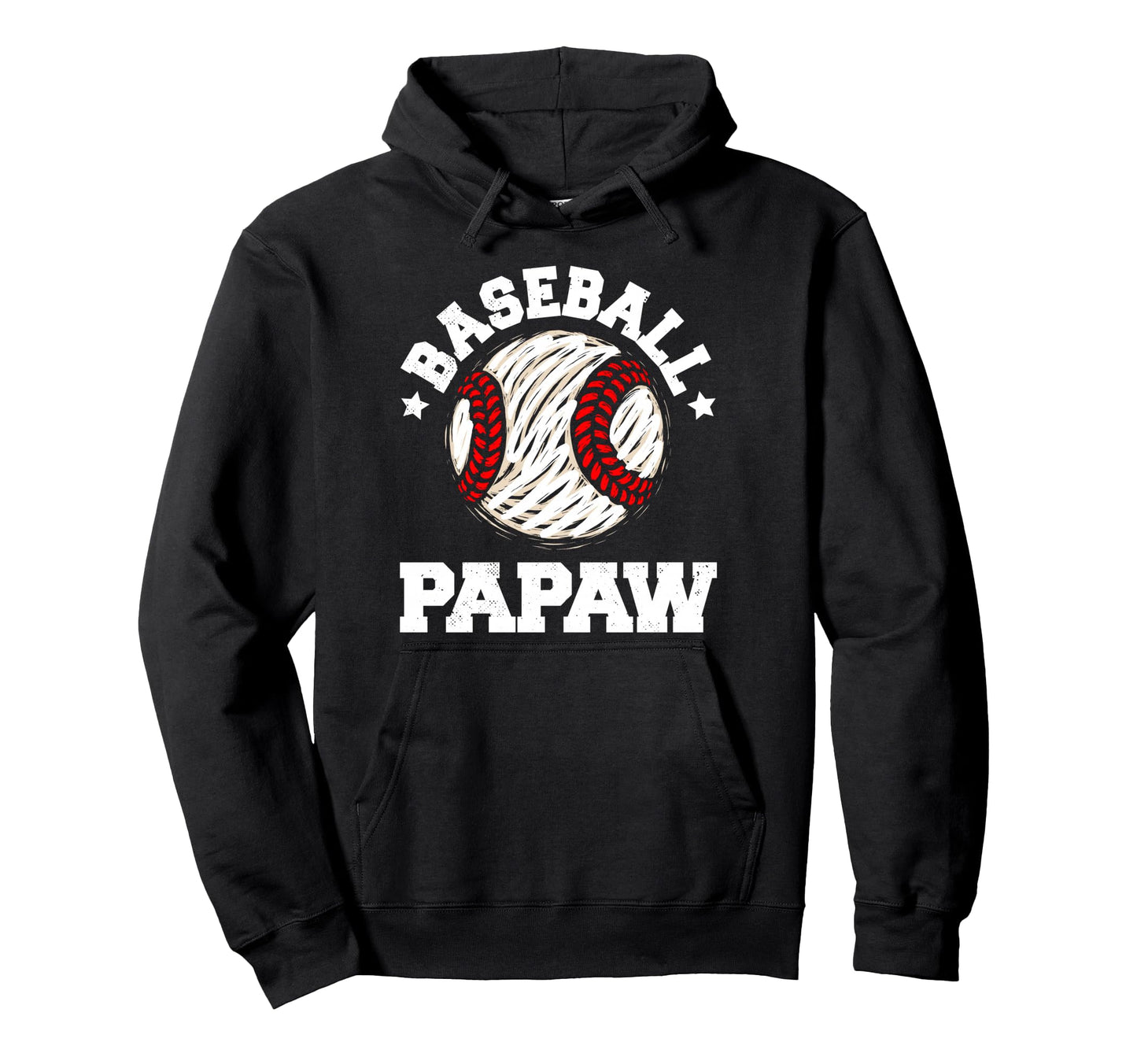 Baseball Papaw Distressed Funny Grandpa Hoodie - Graphic Print Men Women - T-Shirt, Sweatshirt, Hoodie