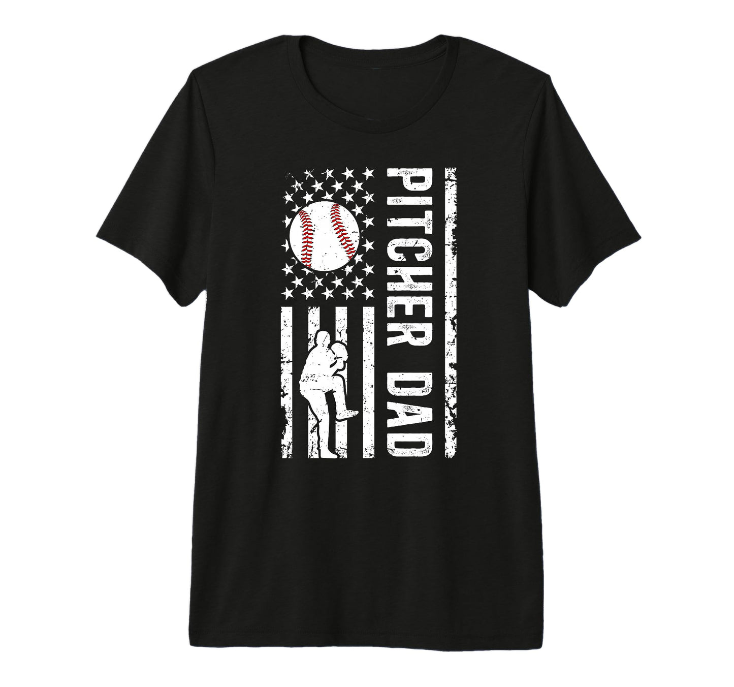 Mens Baseball Pitcher Dad Baseball Pitcher T-Shirt - Unique Graphic Unisex - T-Shirt, Sweatshirt, Hoodie