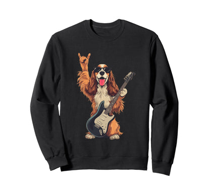 Funny Rock Dog Cocker Spaniel Sweatshirt - Aesthetic Graphic for Adults - T-Shirt, Sweatshirt, Hoodie