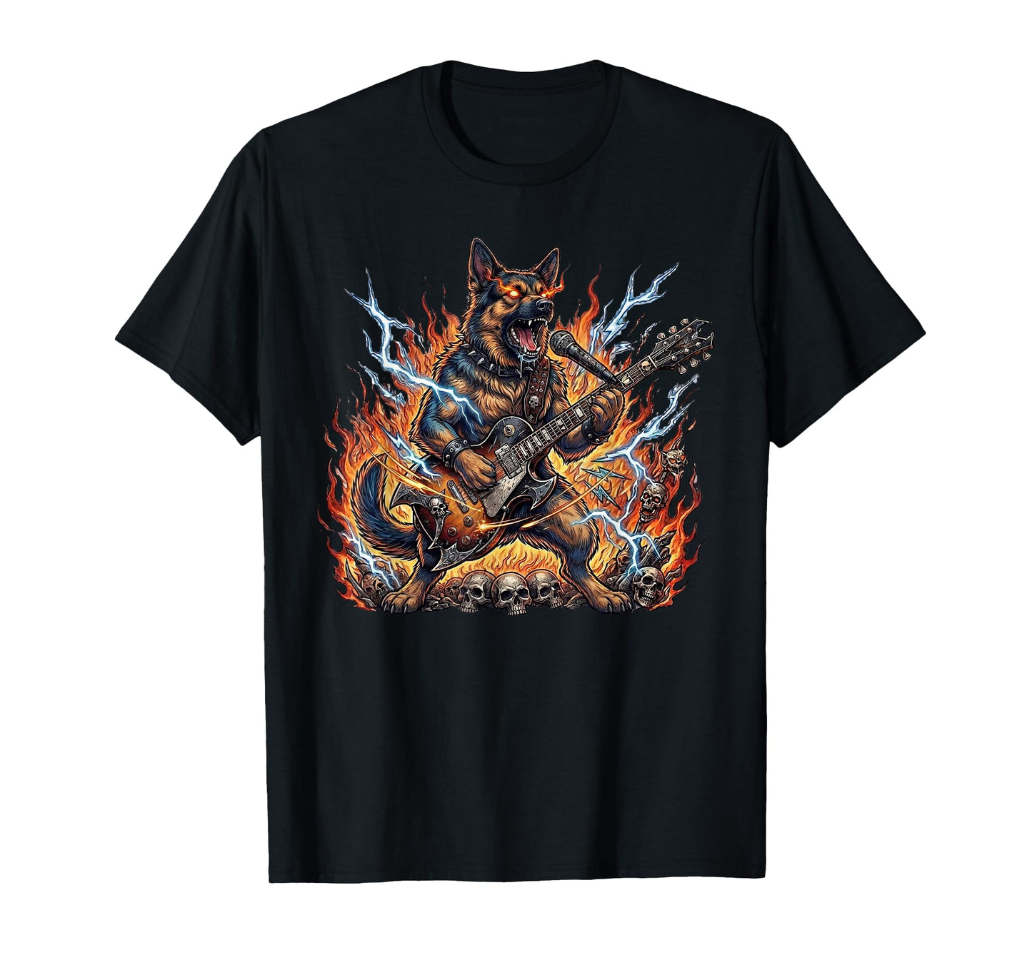 Heavy Metal Dog Guitar Rock Animal T-Shirt - Minimalist Print Men Women - T-Shirt, Sweatshirt, Hoodie