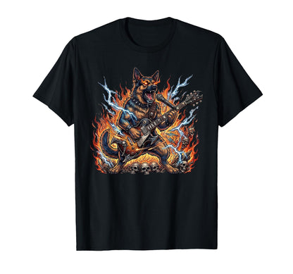 Heavy Metal Dog Guitar Rock Animal T-Shirt - Minimalist Print Men Women - T-Shirt, Sweatshirt, Hoodie