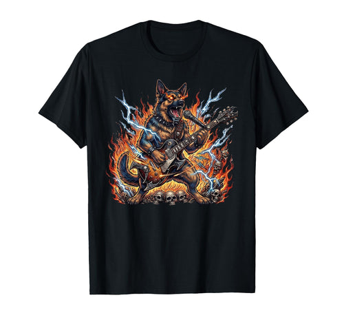Heavy Metal Dog Guitar Rock Animal T-Shirt - Minimalist Print Men Women - T-Shirt, Sweatshirt, Hoodie