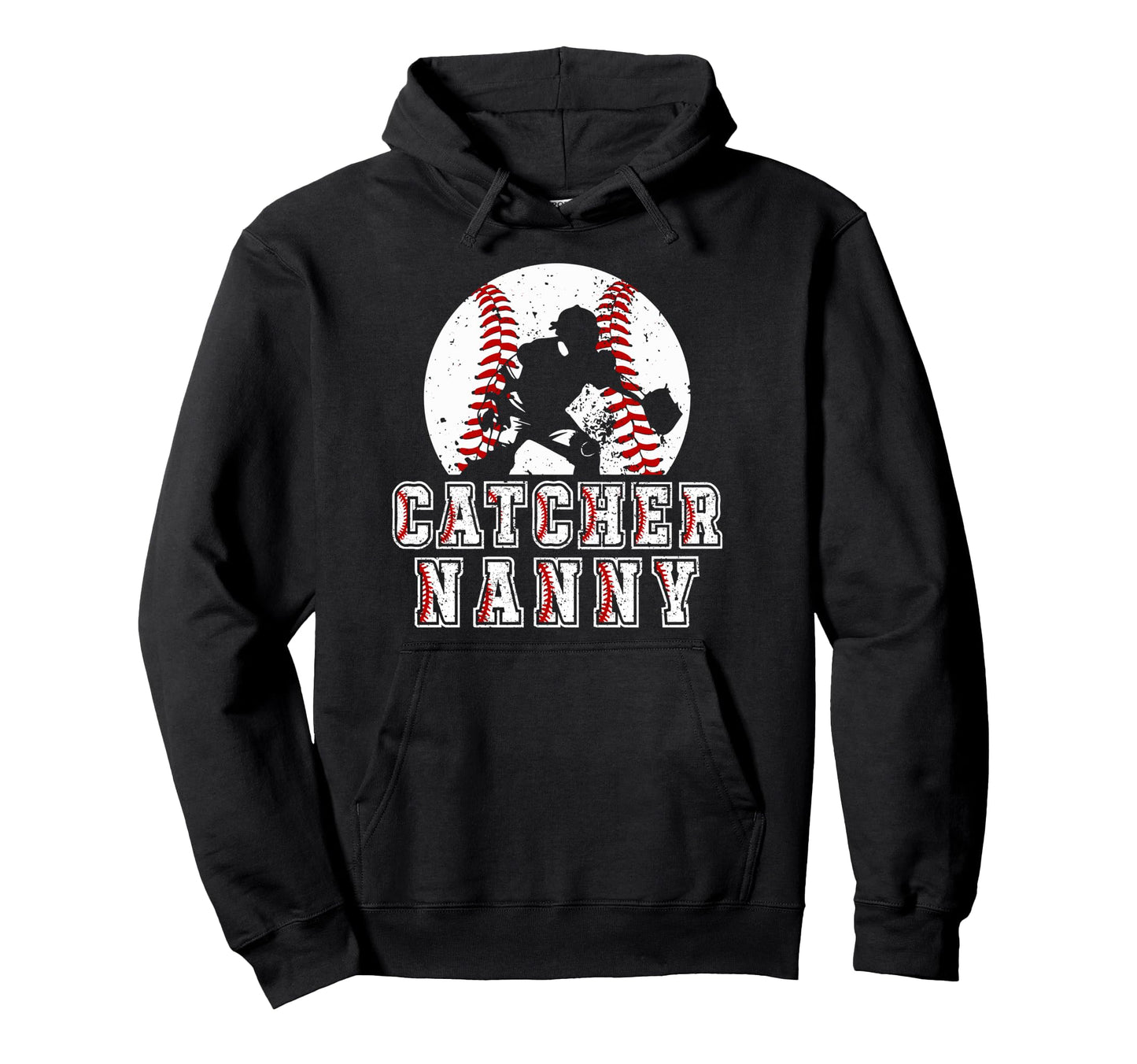Baseball Catcher Nanny Baseball Hoodie - Minimalist Print Men Women - T-Shirt, Sweatshirt, Hoodie