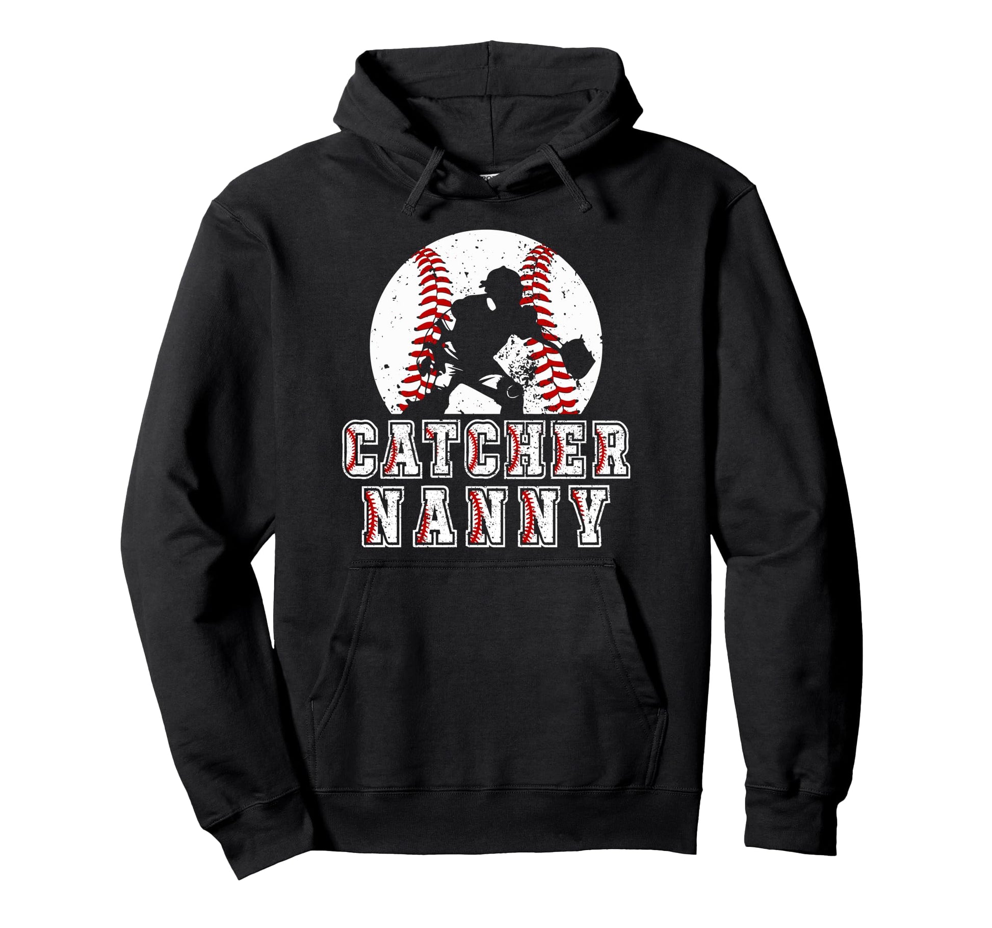 Baseball Catcher Nanny Baseball Hoodie - Minimalist Print Men Women - T-Shirt, Sweatshirt, Hoodie