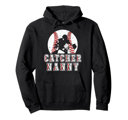 Baseball Catcher Nanny Baseball Hoodie - Minimalist Print Men Women - T-Shirt, Sweatshirt, Hoodie