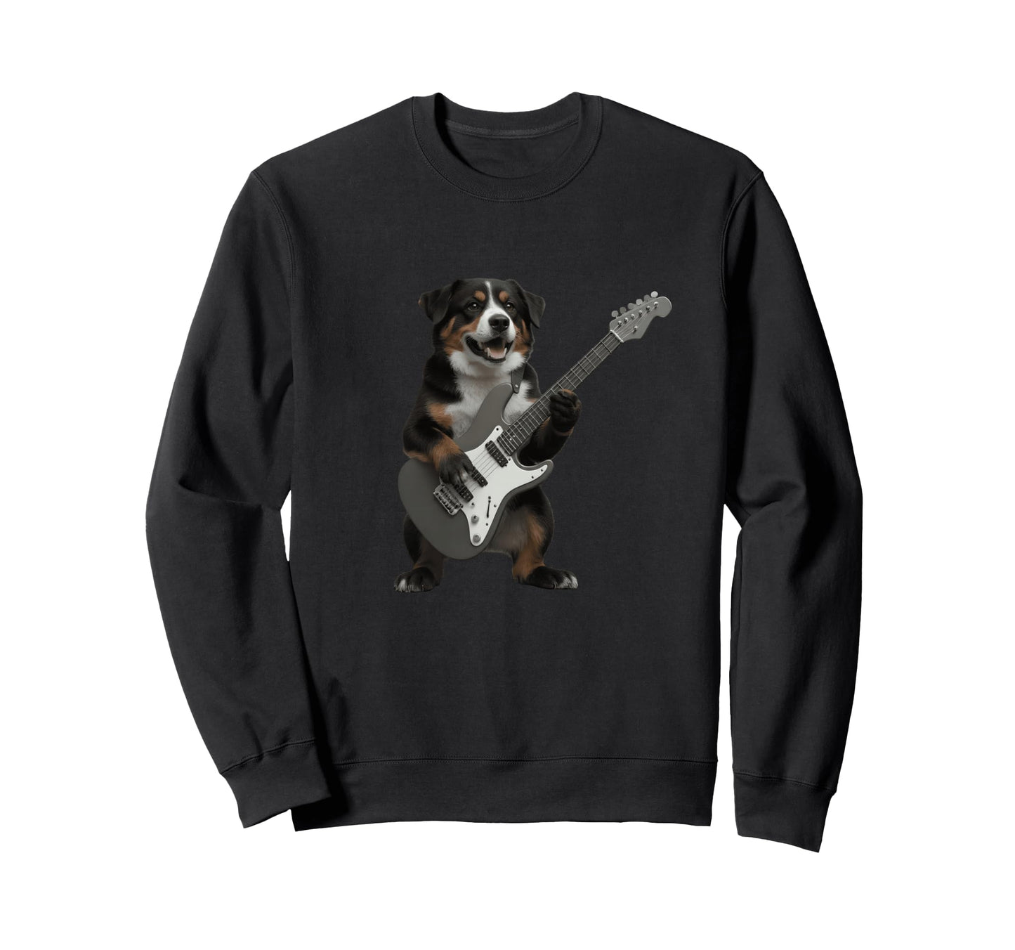 Funny Dog Playing Electric Guitar Sweatshirt - Streetwear Style Men Women - T-Shirt, Sweatshirt, Hoodie