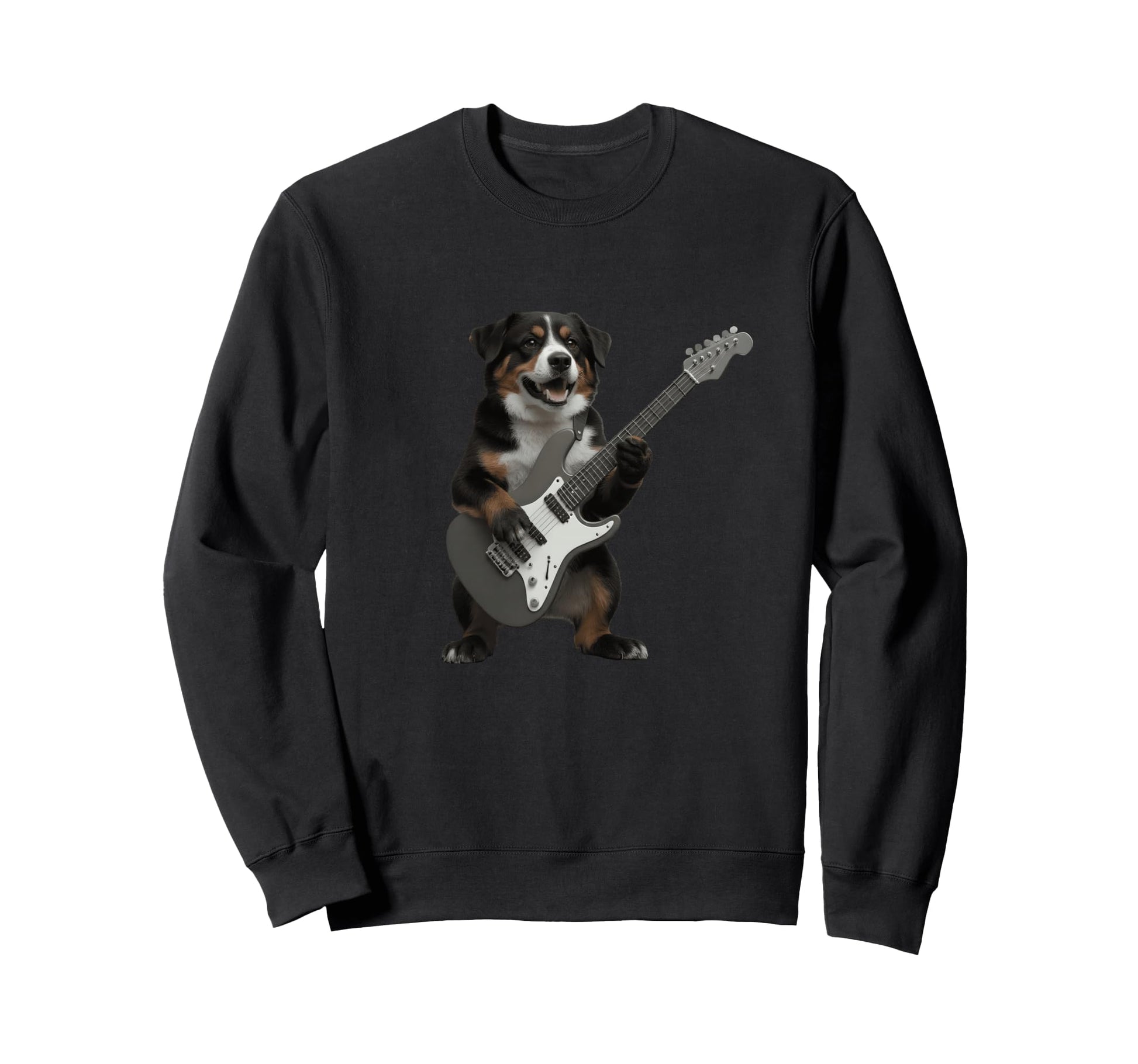 Funny Dog Playing Electric Guitar Sweatshirt - Streetwear Style Men Women - T-Shirt, Sweatshirt, Hoodie