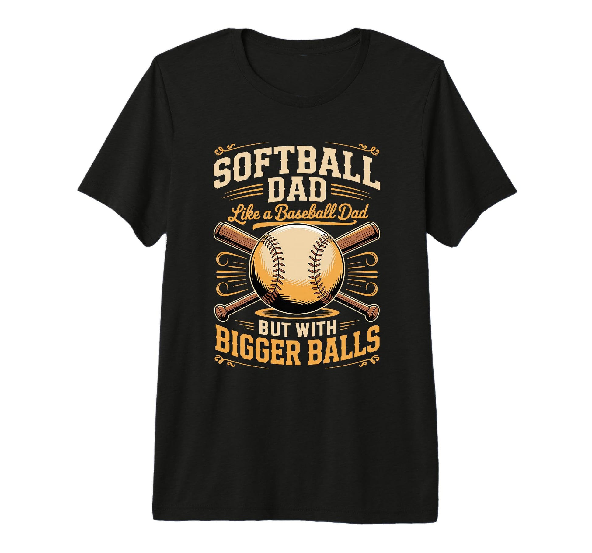 Mens Softball Dad Like Baseball Dad But T-Shirt - Graphic Print Men Women - T-Shirt, Sweatshirt, Hoodie
