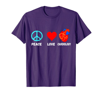 Cardiology Peace Love Anatomy Heart T-Shirt - Trendy Graphic Unisex - T-Shirt, Sweatshirt, Hoodie