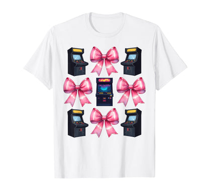 Coquette Bow Arcade Gaming Gamer T-Shirt - Casual Everyday Wear Men Women - T-Shirt, Sweatshirt, Hoodie