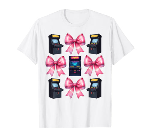 Coquette Bow Arcade Gaming Gamer T-Shirt - Casual Everyday Wear Men Women - T-Shirt, Sweatshirt, Hoodie