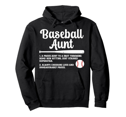Baseball Aunt Baseball Player Auntie Hoodie - Minimalist Print Unisex - T-Shirt, Sweatshirt, Hoodie