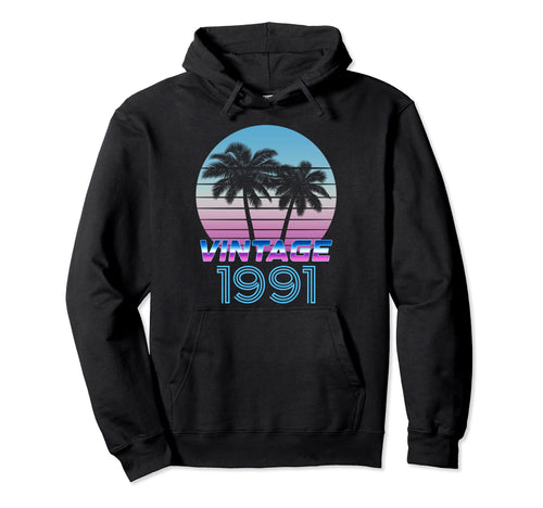 1991 Vaporwave Birthday Hoodie - Fun Novelty Design for Adults - T-Shirt, Sweatshirt, Hoodie