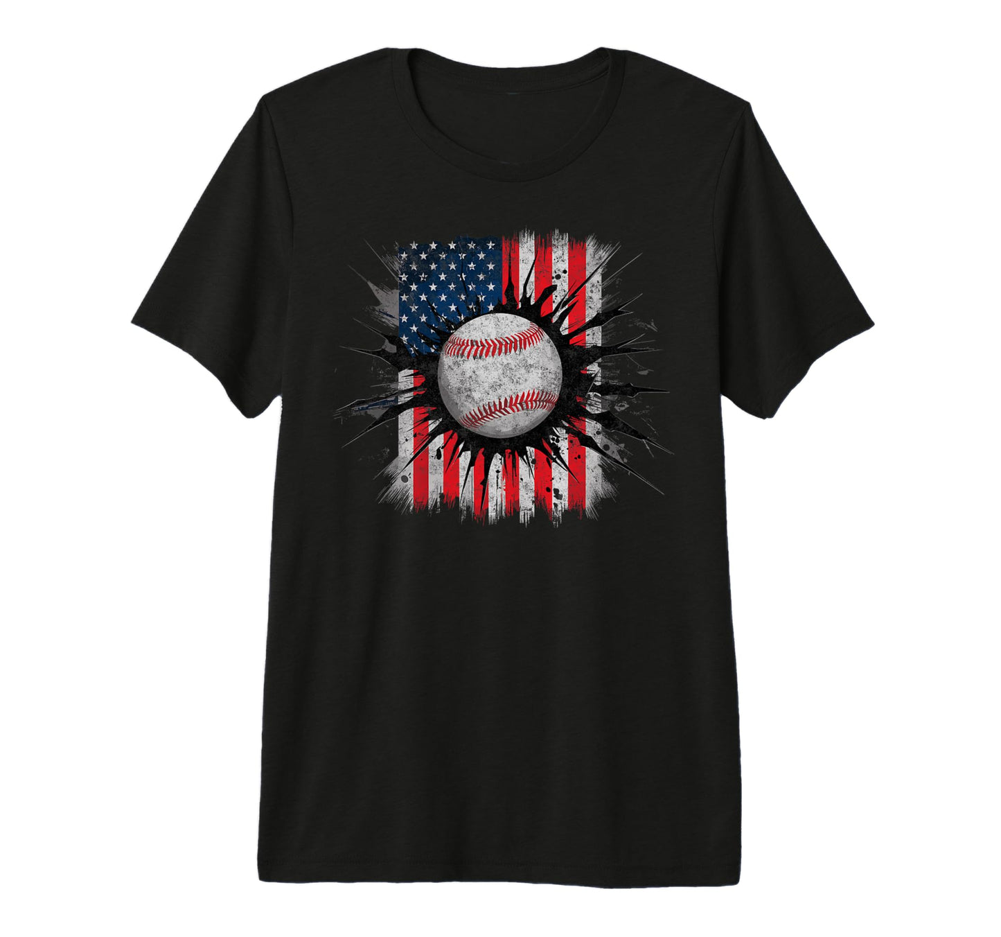 Baseball Us Flag Baseball Lover Dad T-Shirt - Streetwear Style for Adults - T-Shirt, Sweatshirt, Hoodie