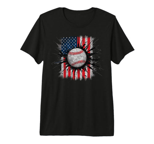 Baseball Us Flag Baseball Lover Dad T-Shirt - Streetwear Style for Adults - T-Shirt, Sweatshirt, Hoodie