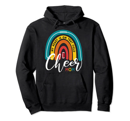 Football Cheer Mom My Heart Is That Hoodie - Fun Novelty Design Unisex - T-Shirt, Sweatshirt, Hoodie
