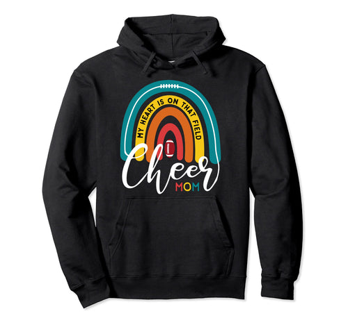 Football Cheer Mom My Heart Is That Hoodie - Fun Novelty Design Unisex - T-Shirt, Sweatshirt, Hoodie