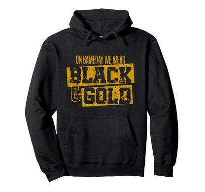 Black Gold Game Day Group High School Hoodie - Unique Graphic Unisex - T-Shirt, Sweatshirt, Hoodie
