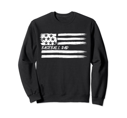 Baseball Dad Flag Sports Patriotic Sweatshirt - Graphic Print for Adults - T-Shirt, Sweatshirt, Hoodie