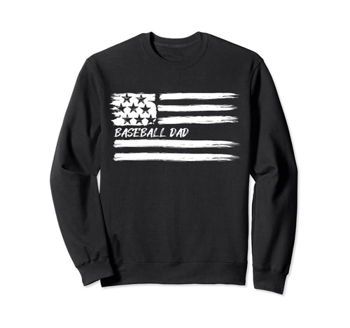 Baseball Dad Flag Sports Patriotic Sweatshirt - Graphic Print for Adults - T-Shirt, Sweatshirt, Hoodie