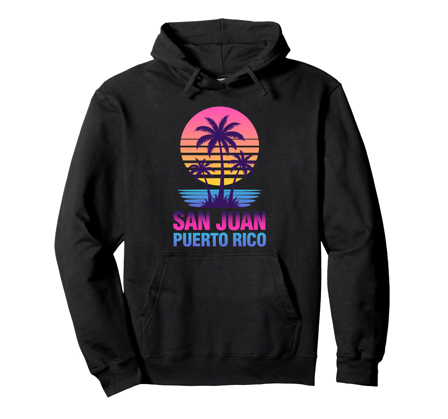 San Juan Puerto Rico Vacation Vaporwave Hoodie - Trendy Graphic for Adults - T-Shirt, Sweatshirt, Hoodie