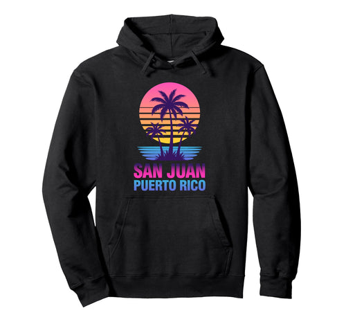 San Juan Puerto Rico Vacation Vaporwave Hoodie - Trendy Graphic for Adults - T-Shirt, Sweatshirt, Hoodie