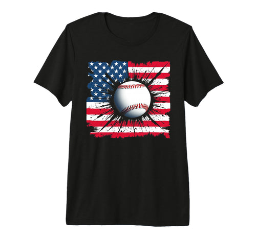 Baseball Usa Flag Patriotic Fourth July T-Shirt - Trendy Graphic Men Women - T-Shirt, Sweatshirt, Hoodie