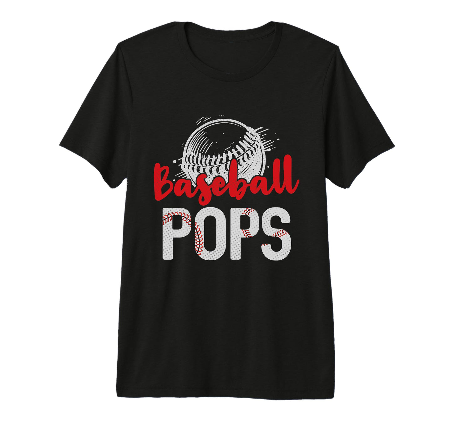 Mens Baseball Pops Fathers Day Dad T-Shirt - Custom Art Print Unisex - T-Shirt, Sweatshirt, Hoodie