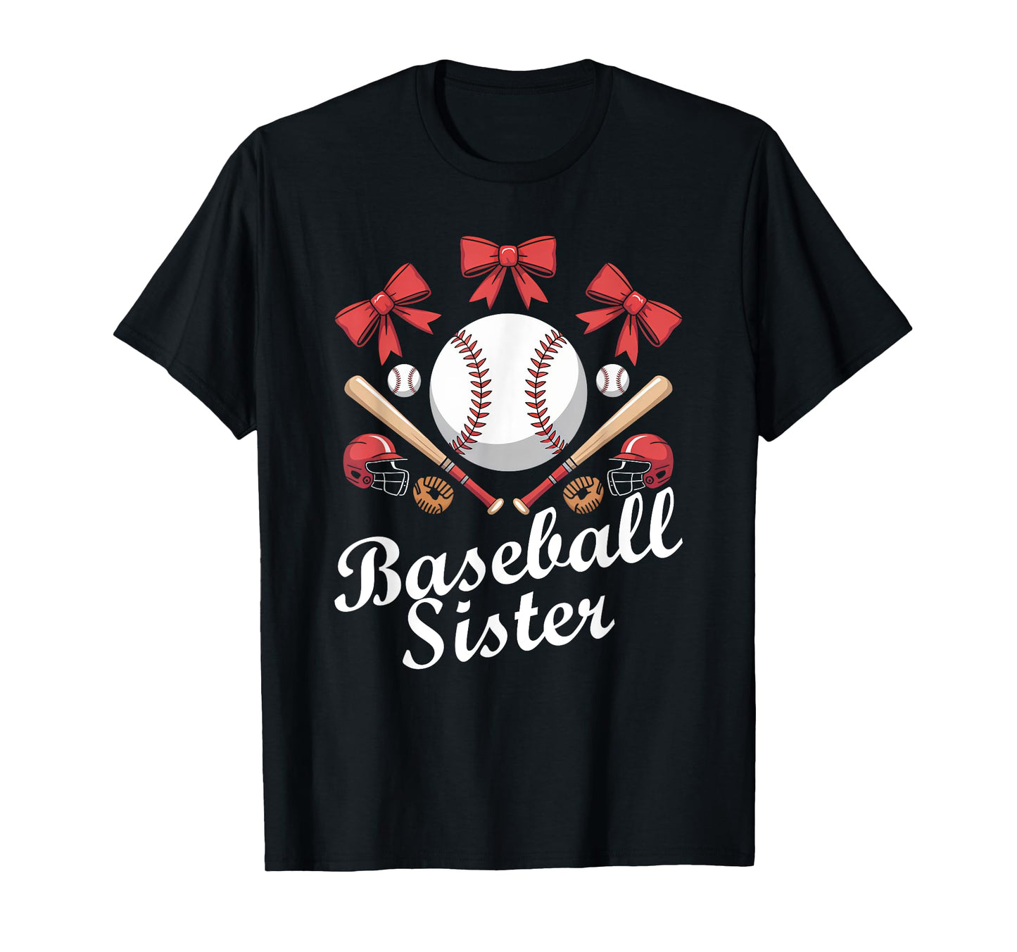 Baseball Sister Coquette Bow Cheer Baseball T-Shirt - Trendy Graphic Unisex - T-Shirt, Sweatshirt, Hoodie