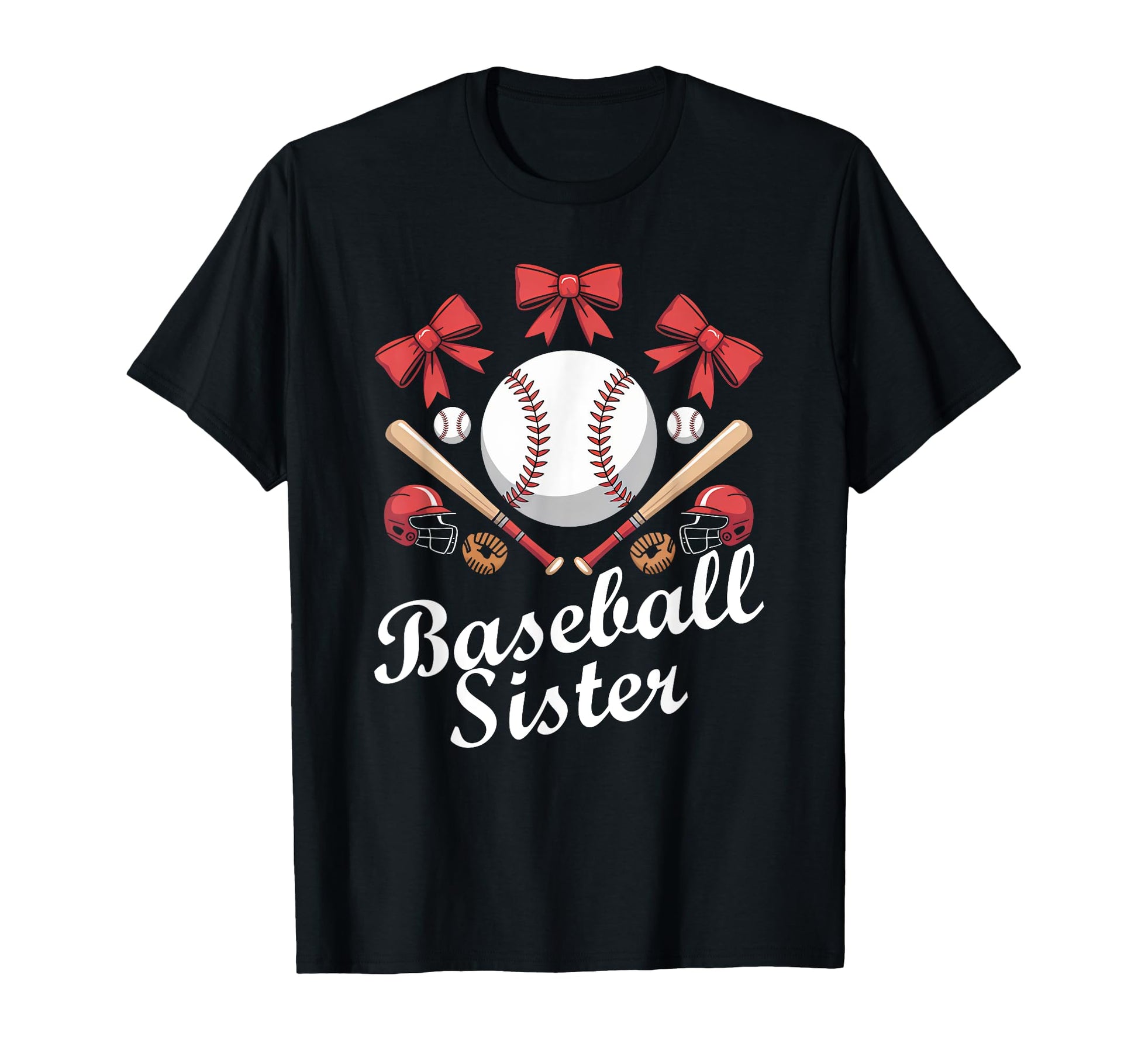 Baseball Sister Coquette Bow Cheer Baseball T-Shirt - Trendy Graphic Unisex - T-Shirt, Sweatshirt, Hoodie