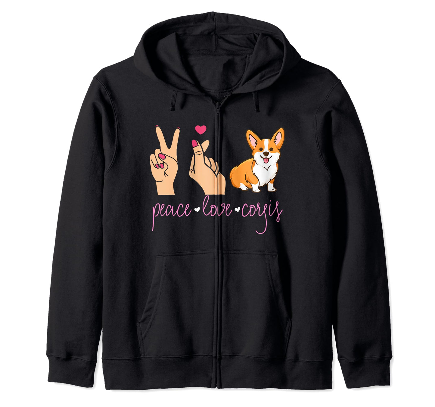 Peace Love Corgis Heart Dog Gift Pet T-Shirt - Novelty Apparel for Adults - T-Shirt, Sweatshirt, Hoodie