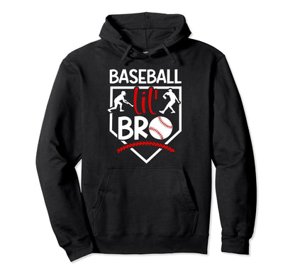 Lil Bro Baseball Brother Baseball Player Hoodie - Custom Art Print Unisex - T-Shirt, Sweatshirt, Hoodie