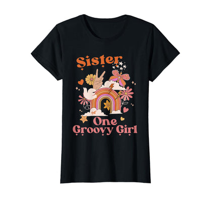 Sister One Groovy Boho Hippie Rainbow T-Shirt - Unique Graphic for Adults - T-Shirt, Sweatshirt, Hoodie