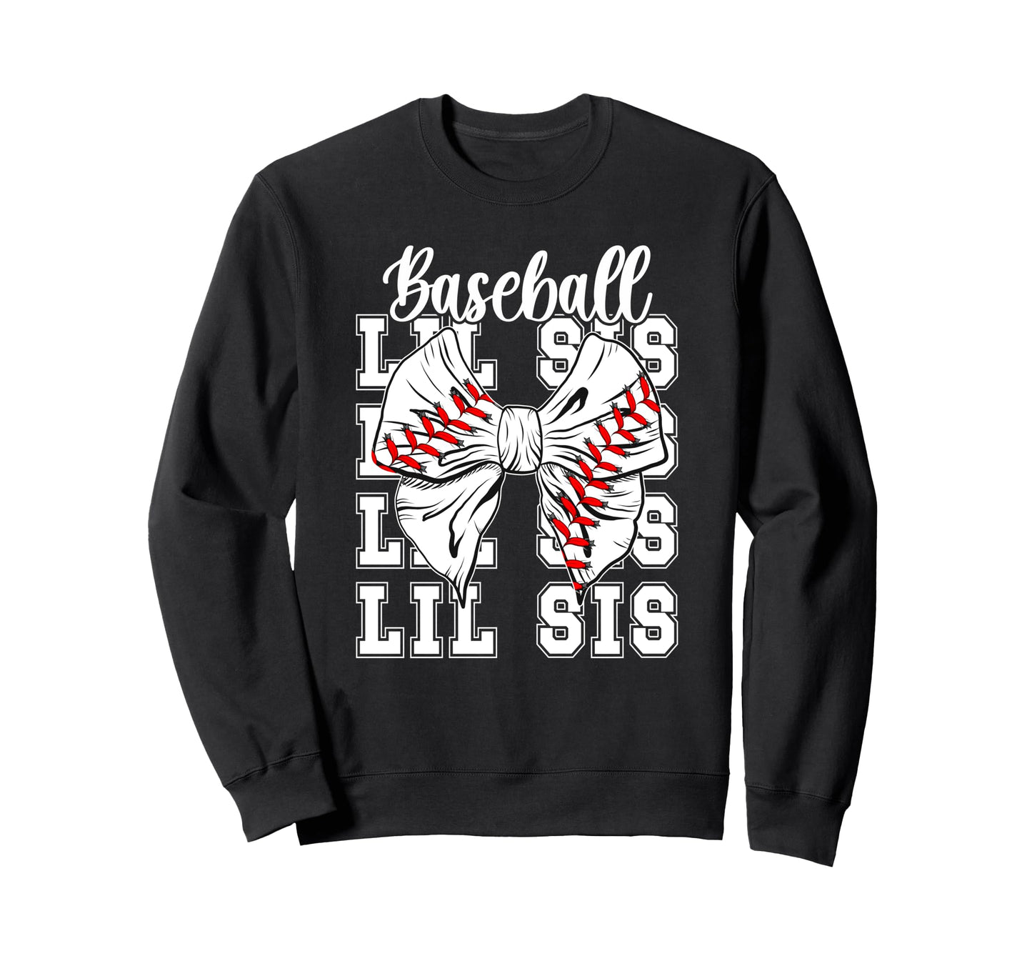 Baseball Lil Sis Baseball Little Sweatshirt - Custom Art Print Men Women - T-Shirt, Sweatshirt, Hoodie