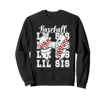Baseball Lil Sis Baseball Little Sweatshirt - Custom Art Print Men Women - T-Shirt, Sweatshirt, Hoodie