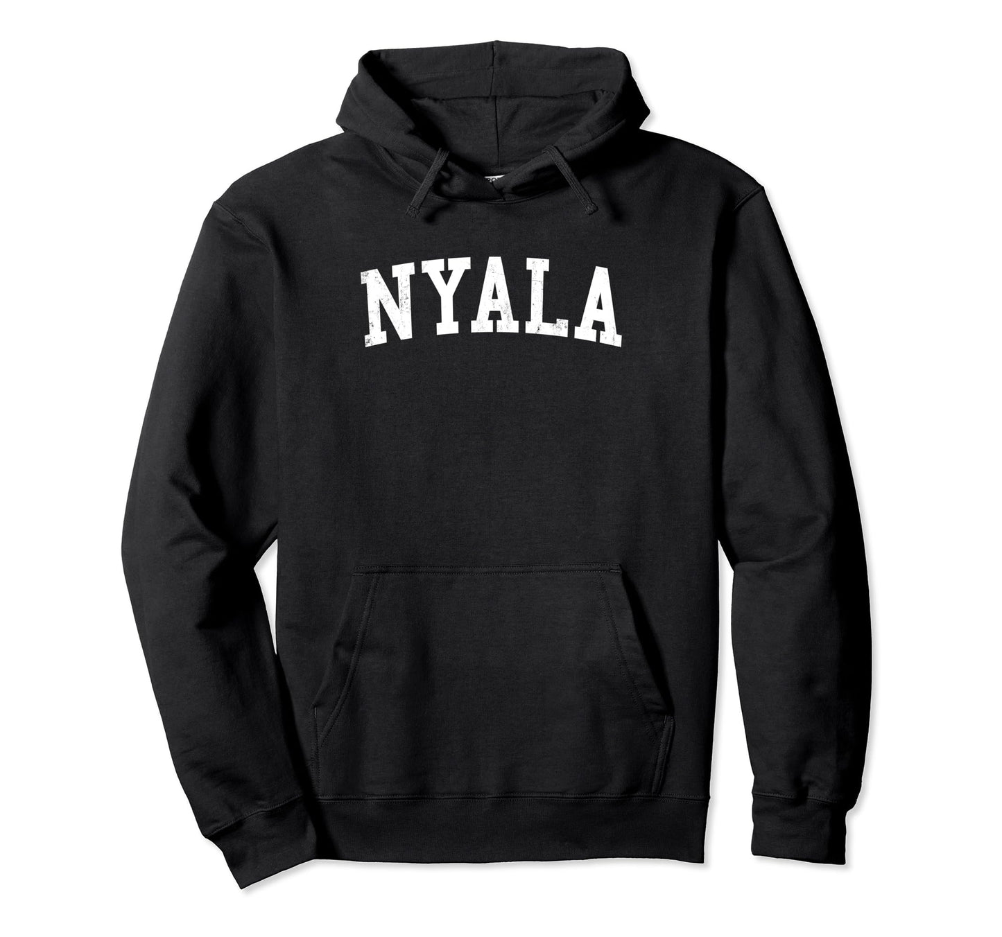 Nyala Sudan Distressed White Varsity Hoodie - Fun Novelty Design for Adults - T-Shirt, Sweatshirt, Hoodie
