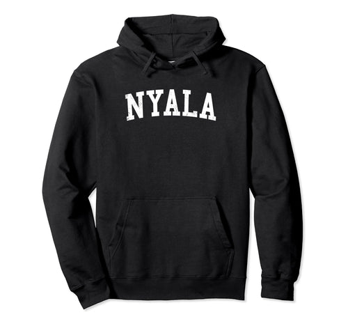Nyala Sudan Distressed White Varsity Hoodie - Fun Novelty Design for Adults - T-Shirt, Sweatshirt, Hoodie