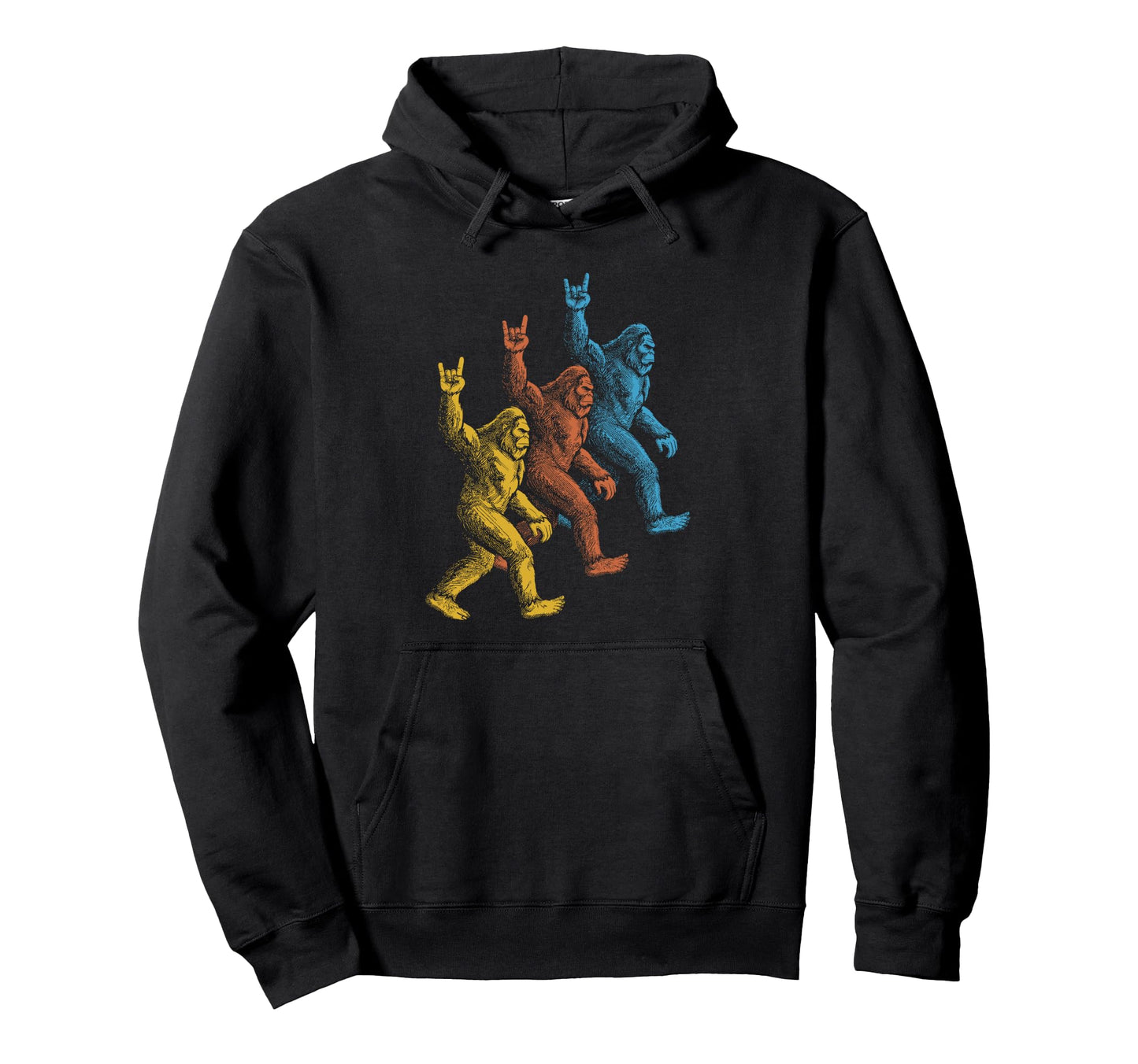Sasquatch Rock Music Funny Bigfoot Sasquatch Hoodie - Trendy Graphic Unisex - T-Shirt, Sweatshirt, Hoodie