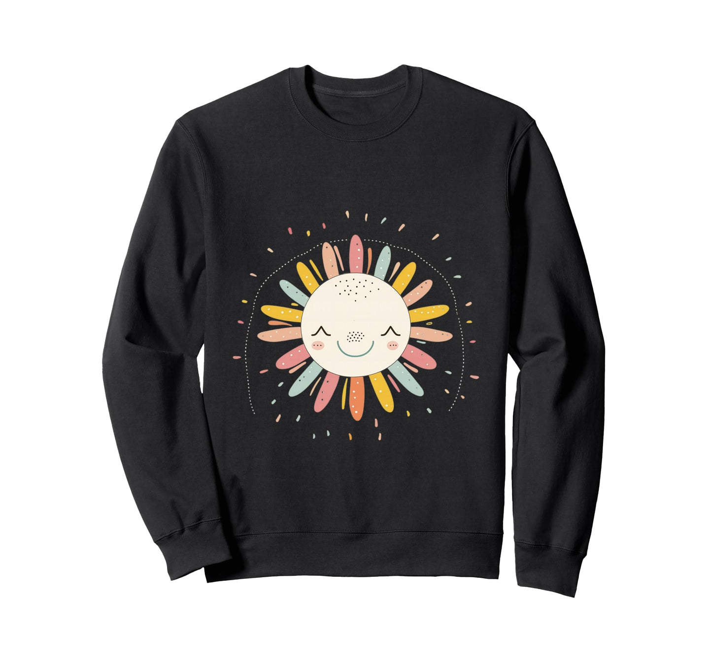 Sun 70S Rainbow Art Boho Boho Sun Sweatshirt - Streetwear Style Men Women - T-Shirt, Sweatshirt, Hoodie