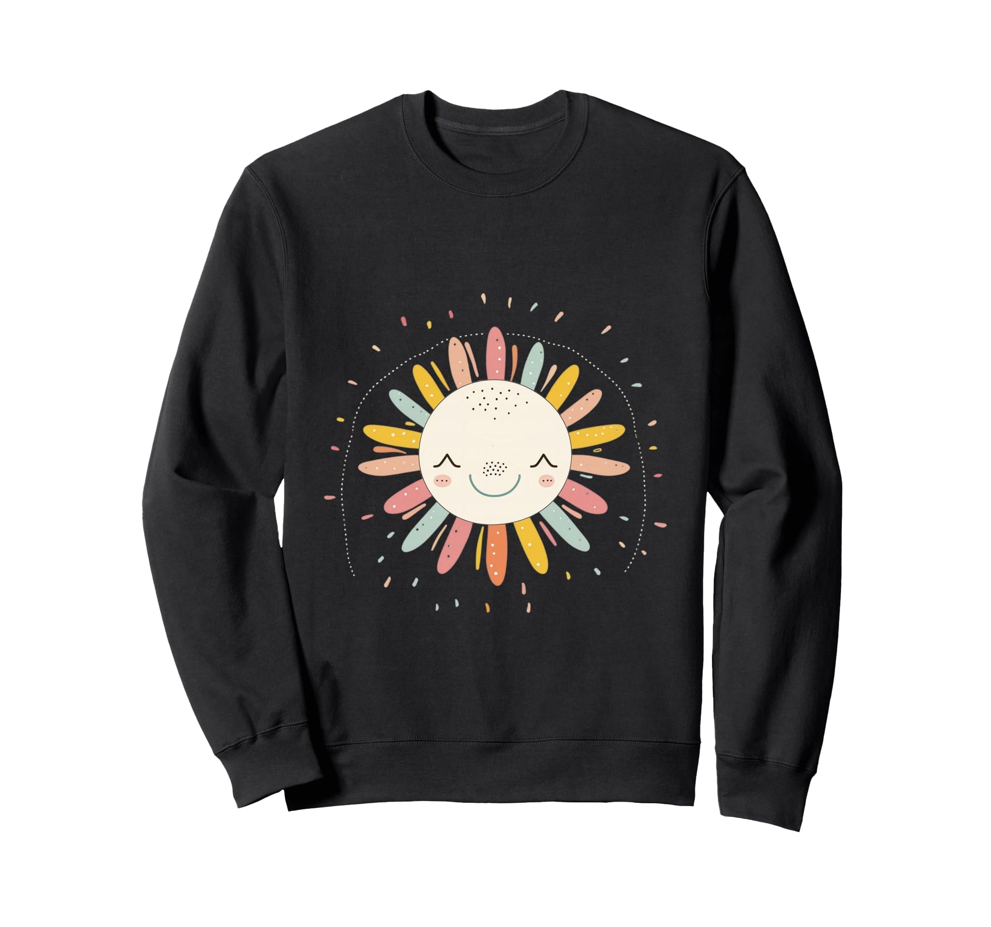 Sun 70S Rainbow Art Boho Boho Sun Sweatshirt - Streetwear Style Men Women - T-Shirt, Sweatshirt, Hoodie