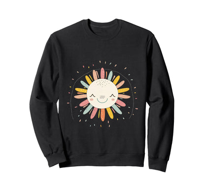 Sun 70S Rainbow Art Boho Boho Sun Sweatshirt - Streetwear Style Men Women - T-Shirt, Sweatshirt, Hoodie
