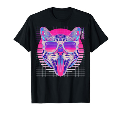 Bengal Sunglasses Cat Vaporwave T-Shirt - Aesthetic Graphic Men Women - T-Shirt, Sweatshirt, Hoodie