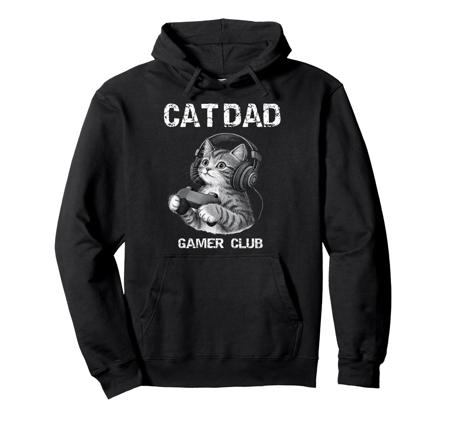 Cat Dad Gamer Club Gaming Funny Fathers Hoodie - Novelty Apparel Unisex - T-Shirt, Sweatshirt, Hoodie
