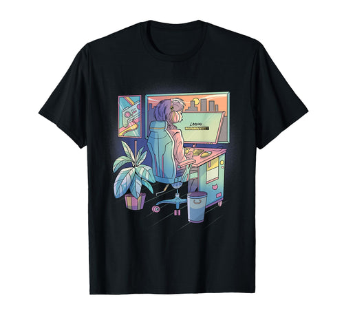 Anime Gamer Vaporwave Aesthetic T-Shirt - Aesthetic Graphic for Adults - T-Shirt, Sweatshirt, Hoodie