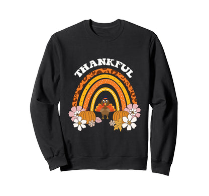 Thankful Turkey Rainbow Funny Sweatshirt - Streetwear Style for Adults - T-Shirt, Sweatshirt, Hoodie