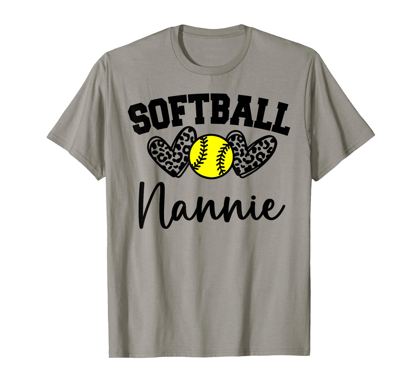 Personalized Softball Heart Nannie T-Shirt - Minimalist Print for Adults - T-Shirt, Sweatshirt, Hoodie