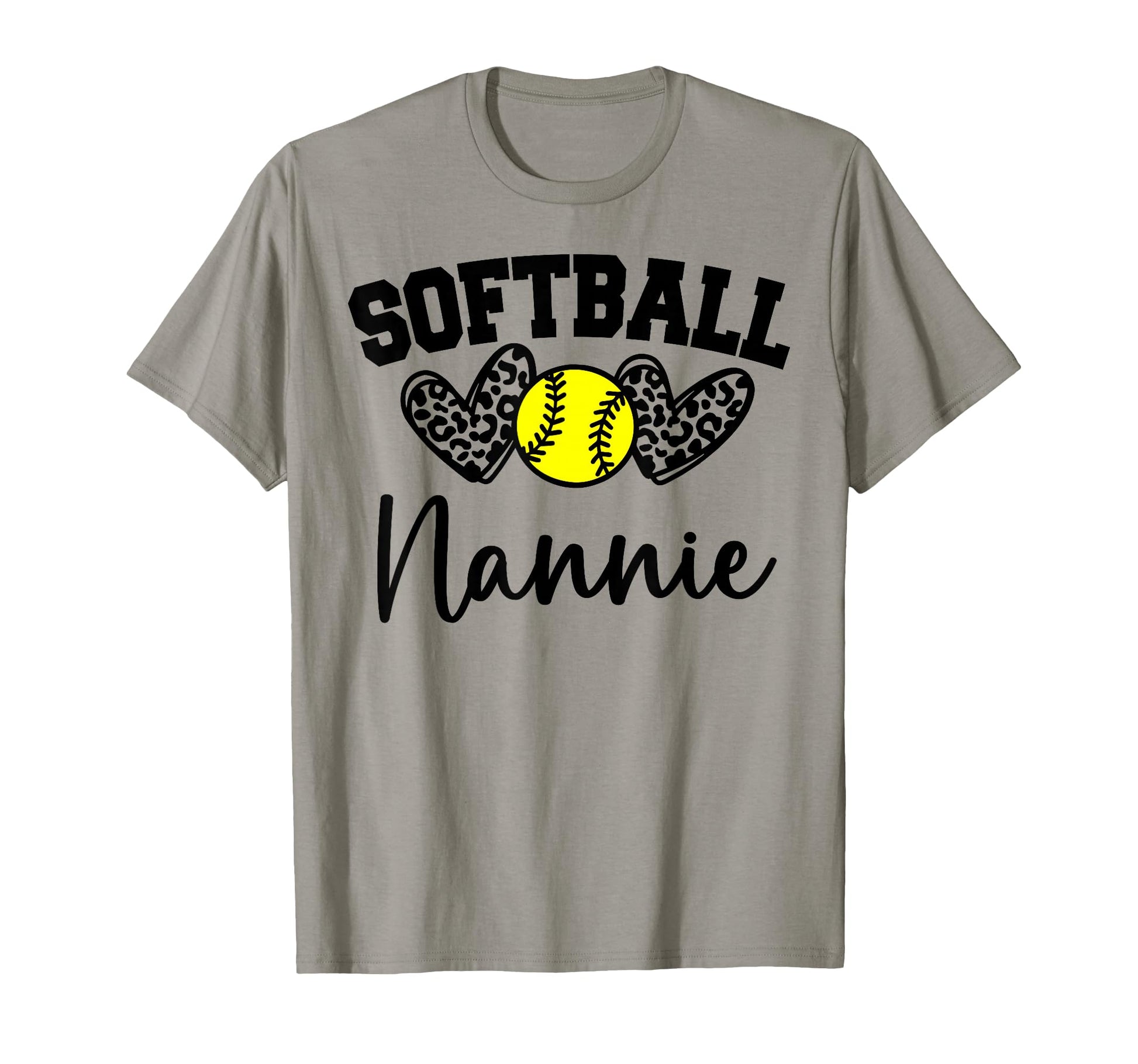 Personalized Softball Heart Nannie T-Shirt - Minimalist Print for Adults - T-Shirt, Sweatshirt, Hoodie